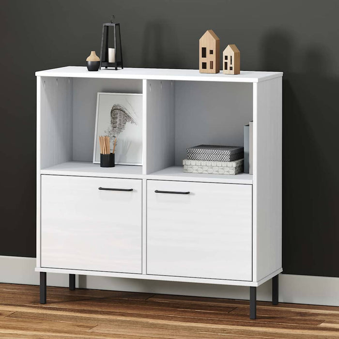 Bibliotecă cu picioare metalice OSLO, alb, 90x35x90,5 cm, lemn - WALTI WALTI