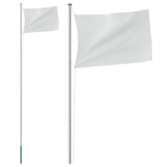 Stâlp de steag telescopic, argintiu, 6,08 m, aluminiu WALTI