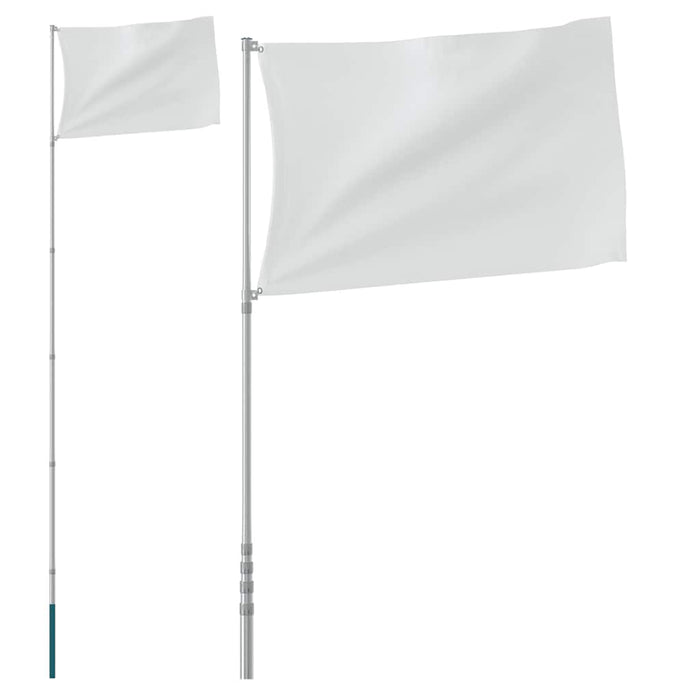 Stâlp de steag telescopic, argintiu, 5,5 m, aluminiu WALTI