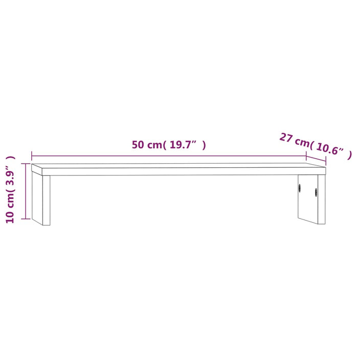 Suport pentru monitor, 50x27x10 cm, lemn masiv de pin WALTI