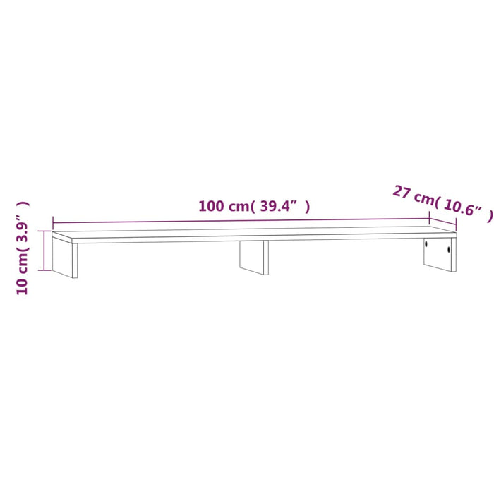 Suport pentru monitor, 100x27x10 cm, lemn masiv de pin - WALTI WALTI