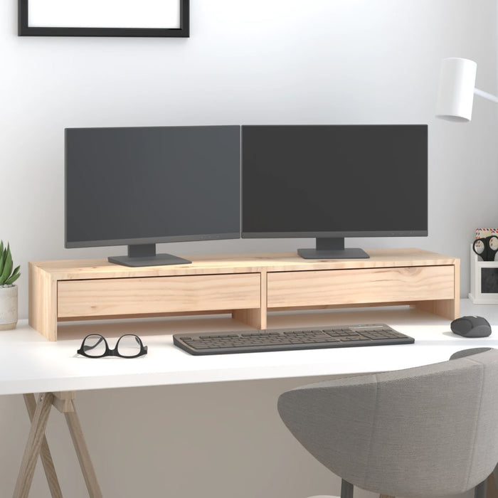 Suport pentru monitor, 100x27x15 cm, lemn masiv de pin WALTI
