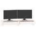Suport pentru monitor, alb, 100x27x15 cm, lemn masiv pin - WALTI WALTI