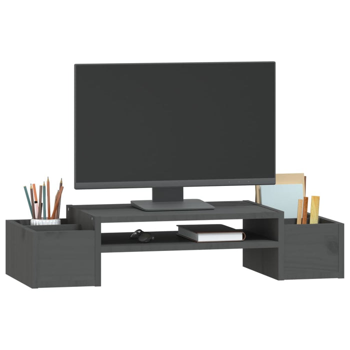 Suport pentru monitor, gri, 70x27,5x15 cm, lemn masiv pin - WALTI WALTI