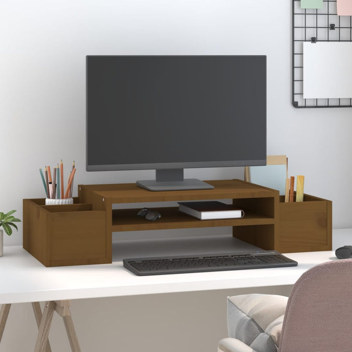 Suport pentru monitor, maro miere, 70x27,5x15cm, lemn masiv pin - WALTI WALTI