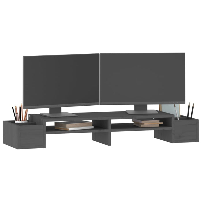 Suport pentru monitor, gri, 100x27,5x15 cm, lemn masiv pin - WALTI WALTI