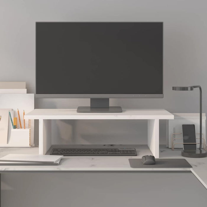 Suport pentru monitor, alb, 50x27x15 cm, lemn masiv pin - WALTI WALTI