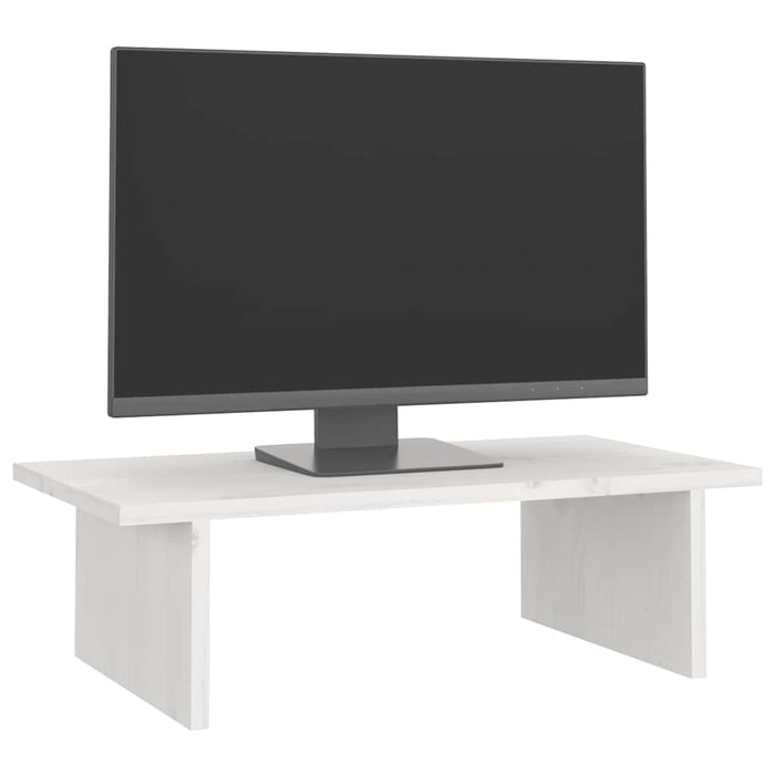 Suport pentru monitor, alb, 50x27x15 cm, lemn masiv pin - WALTI WALTI