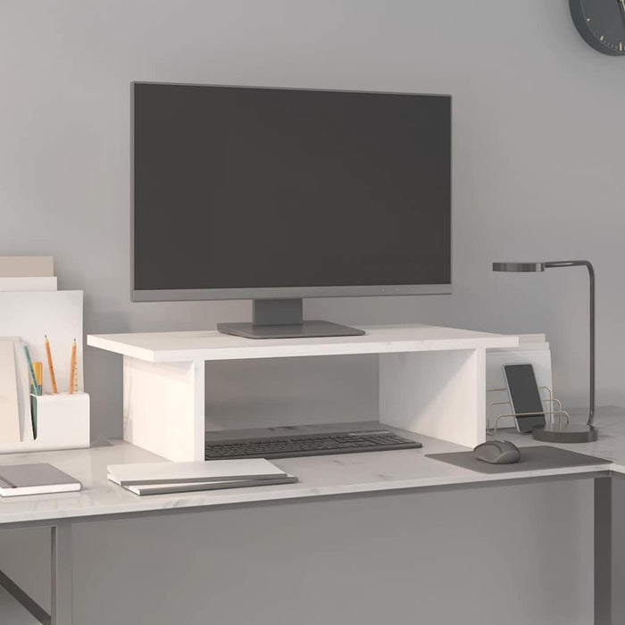 Suport pentru monitor, alb, 50x27x15 cm, lemn masiv pin - WALTI WALTI
