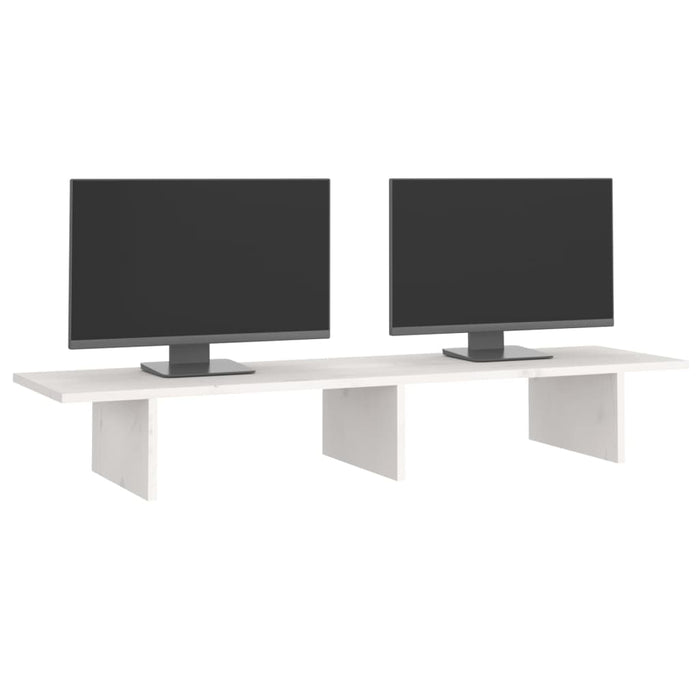 Suport pentru monitor, alb, 100x27x15 cm, lemn masiv pin - WALTI WALTI