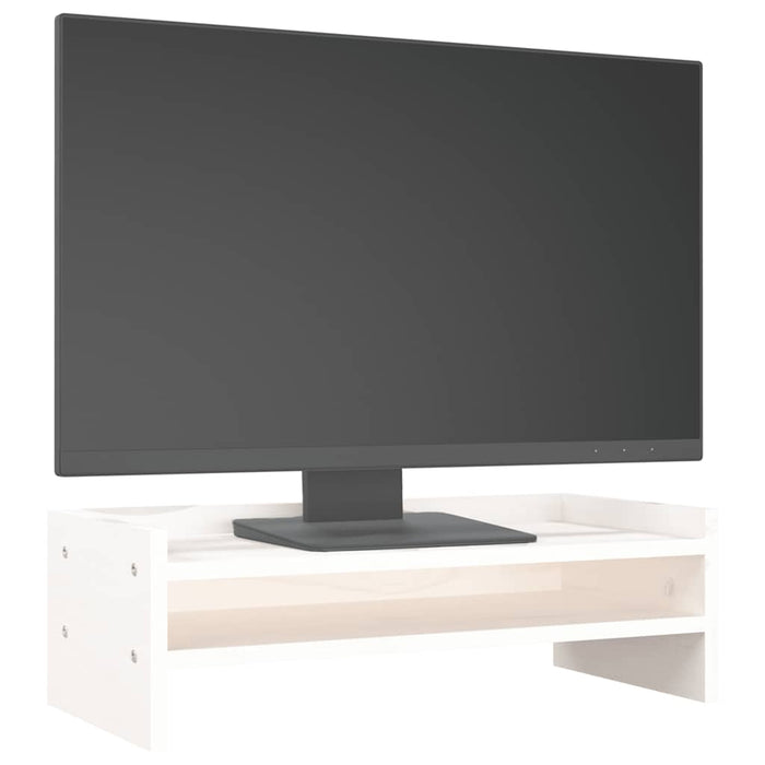 Suport pentru monitor, alb, 50x27x16 cm, lemn masiv pin - WALTI WALTI