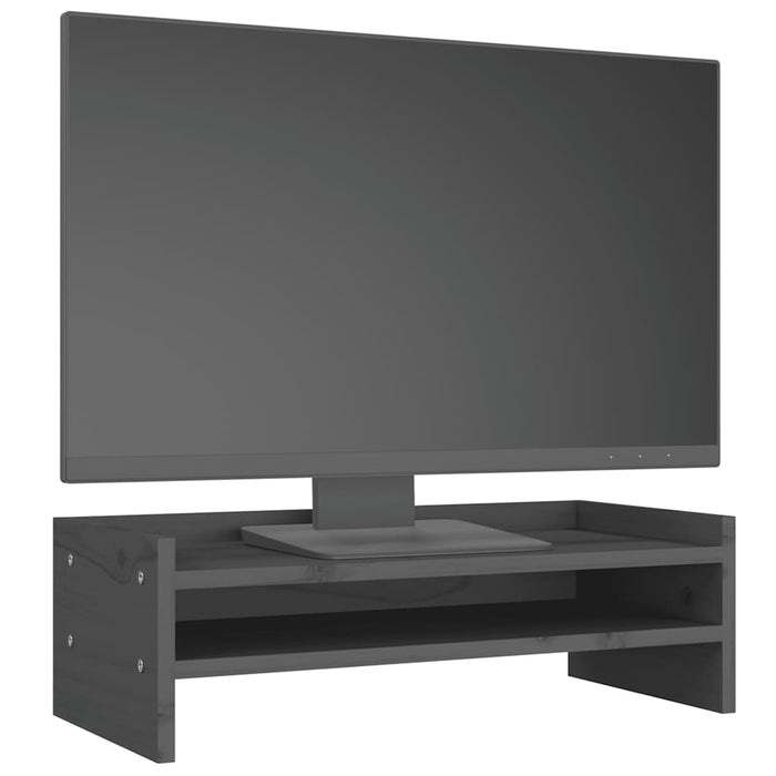 Suport pentru monitor, gri, 50x24x16 cm, lemn masiv pin - WALTI WALTI