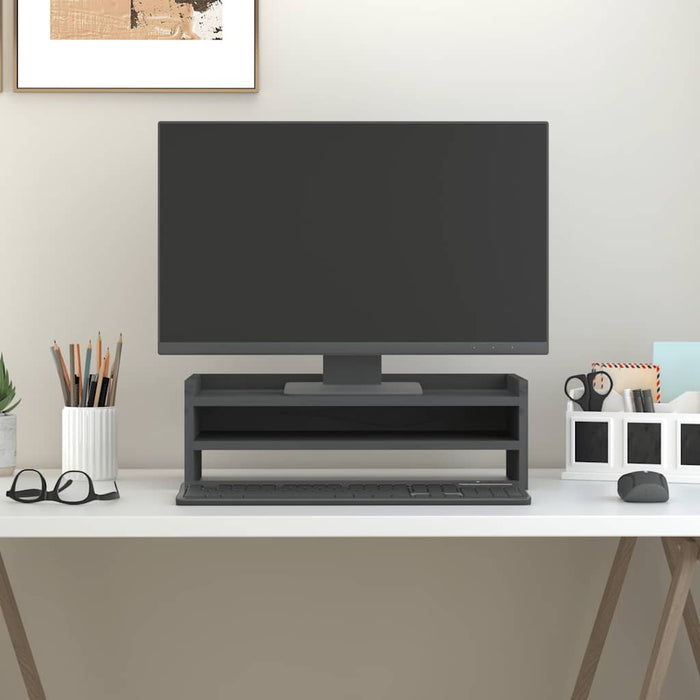 Suport pentru monitor, gri, 50x24x16 cm, lemn masiv pin - WALTI WALTI