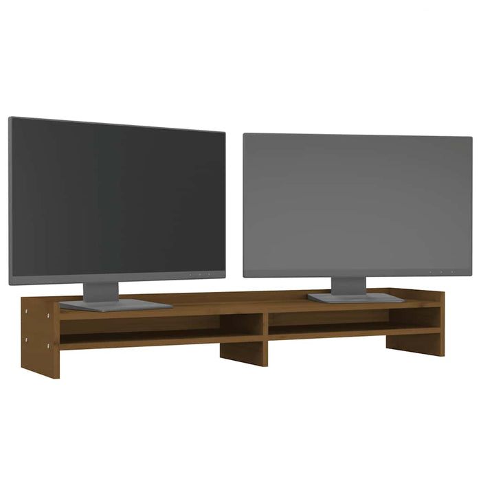 Suport pentru monitor, maro miere, 100x24x16 cm, lemn masiv pin - WALTI WALTI