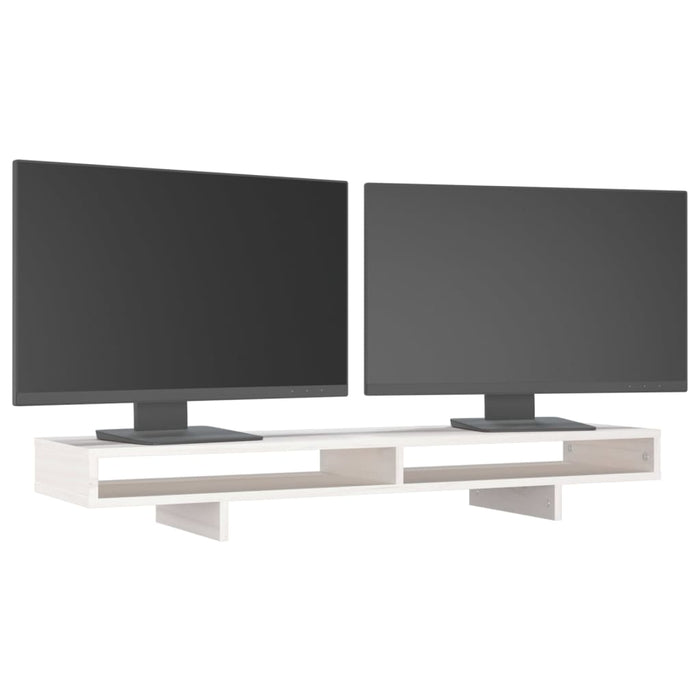 Suport pentru monitor, alb, 100x27x14 cm, lemn masiv pin - WALTI WALTI