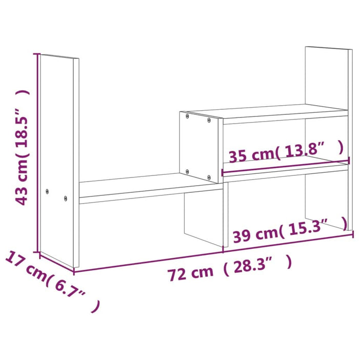 Suport pentru monitor, (39-72)x17x43 cm, lemn masiv de pin - WALTI WALTI