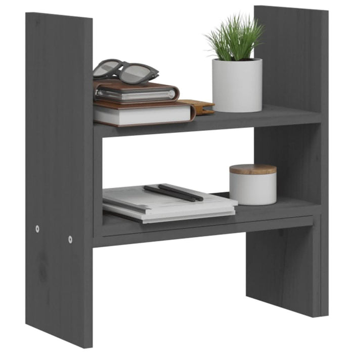 Suport pentru monitor, gri, (39-72)x17x43 cm, lemn masiv pin - WALTI WALTI