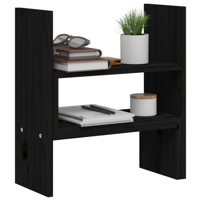 Suport pentru monitor, negru, (39-72)x17x43 cm, lemn masiv pin - WALTI WALTI
