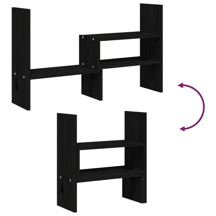 Suport pentru monitor, negru, (39-72)x17x43 cm, lemn masiv pin - WALTI WALTI