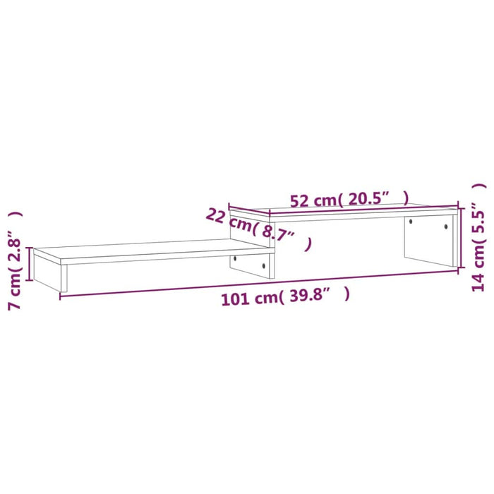 Suport pentru monitor, (52-101)x22x14 cm, lemn masiv de pin - WALTI WALTI