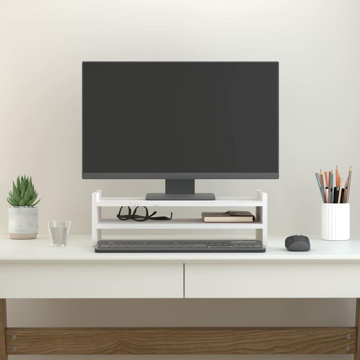 Suport pentru monitor, alb, 50x27x15 cm, lemn masiv pin WALTI
