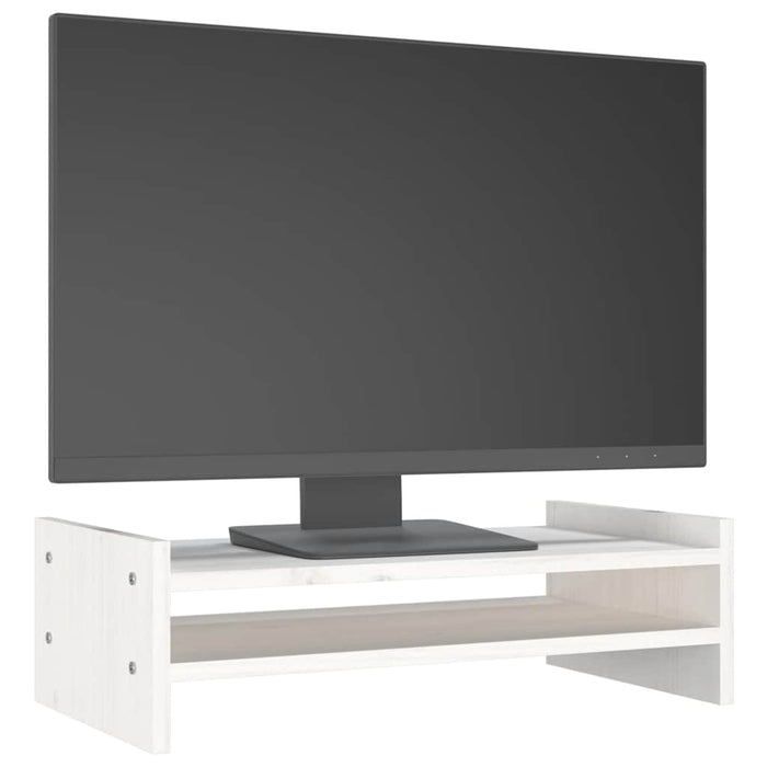 Suport pentru monitor, alb, 50x27x15 cm, lemn masiv pin WALTI