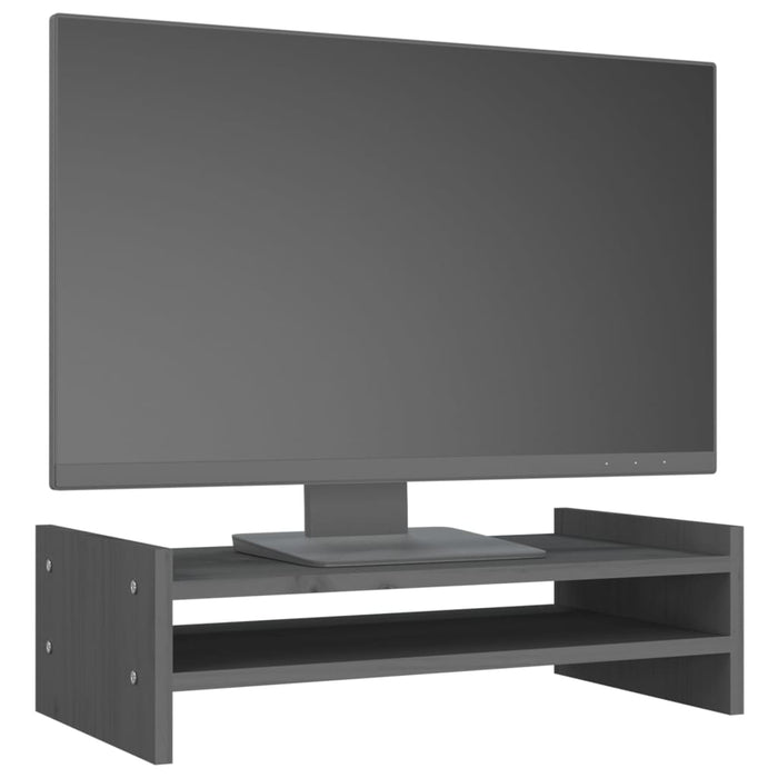Suport pentru monitor, gri, 50x27x15 cm, lemn masiv pin - WALTI WALTI