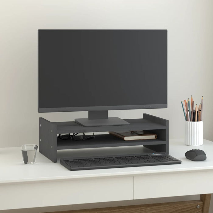 Suport pentru monitor, gri, 50x27x15 cm, lemn masiv pin - WALTI WALTI