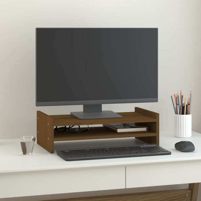 Suport pentru monitor, maro miere, 50x27x15 cm, lemn masiv pin - WALTI WALTI