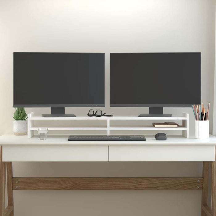 Suport pentru monitor, alb, 100x27x15 cm, lemn masiv pin - WALTI WALTI