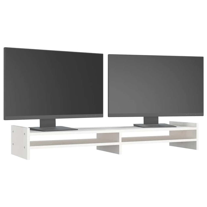 Suport pentru monitor, alb, 100x27x15 cm, lemn masiv pin - WALTI WALTI