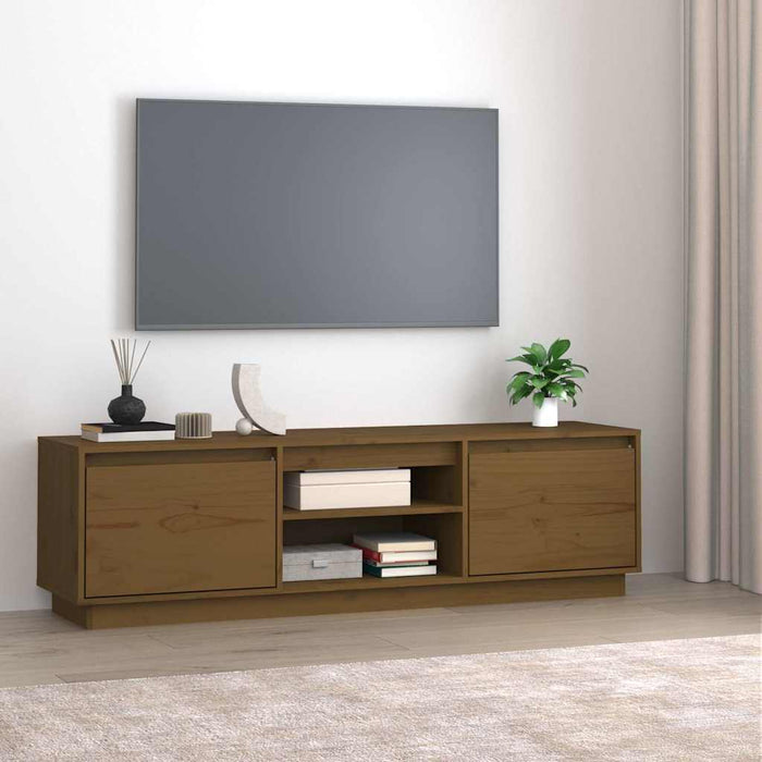 Comodă TV, maro miere, 140x35x40 cm, lemn masiv de pin WALTI