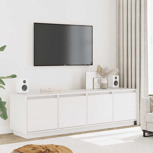 Comodă TV, alb, 156x37x45 cm, lemn masiv de pin - WALTI WALTI
