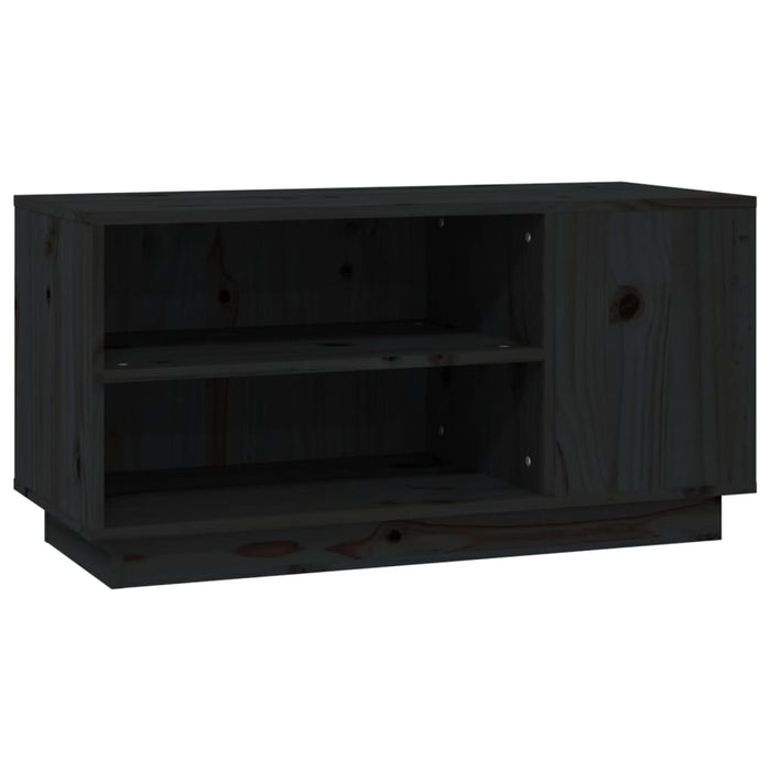 Comodă TV, negru, 80x35x40,5 cm, lemn masiv de pin - WALTI WALTI