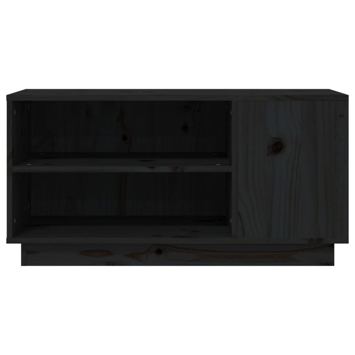Comodă TV, negru, 80x35x40,5 cm, lemn masiv de pin - WALTI WALTI