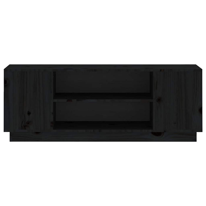 Comodă TV, negru, 110x35x40,5 cm, lemn masiv de pin WALTI