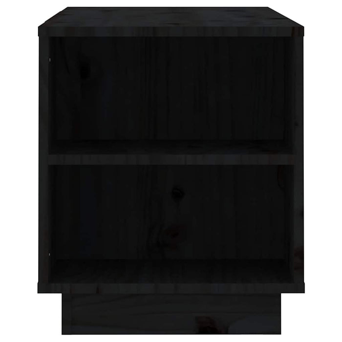 Comodă TV, negru, 110x35x40,5 cm, lemn masiv de pin WALTI
