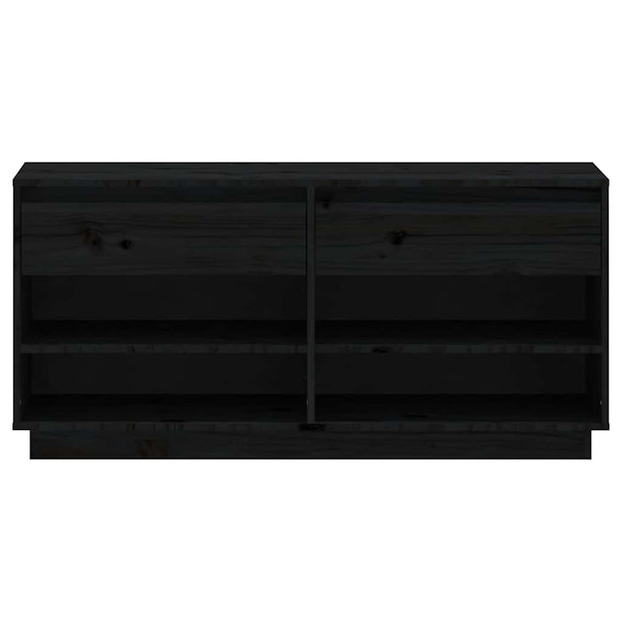 Pantofar, negru, 110x34x52 cm, lemn masiv de pin WALTI