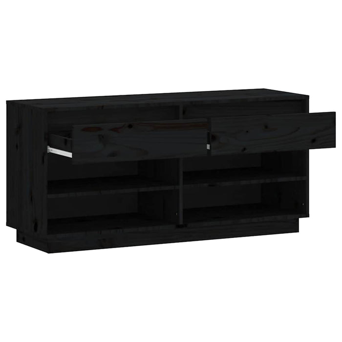 Pantofar, negru, 110x34x52 cm, lemn masiv de pin WALTI