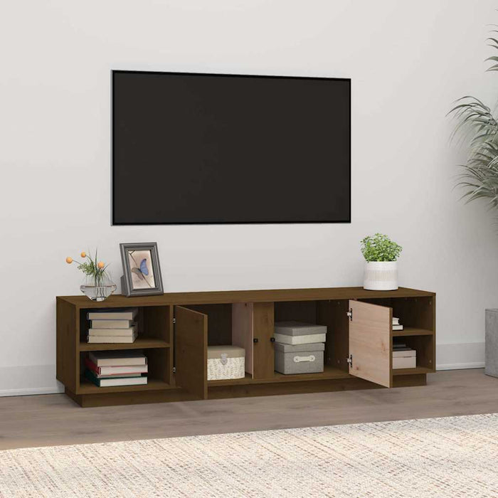 Comodă TV, maro miere, 156x40x40 cm, lemn masiv de pin WALTI