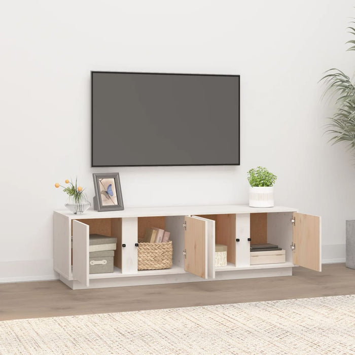 Comodă TV, alb, 140x40x40 cm, lemn masiv de pin - WALTI WALTI