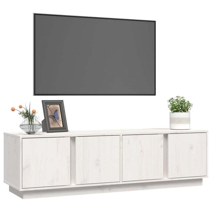 Comodă TV, alb, 140x40x40 cm, lemn masiv de pin - WALTI WALTI