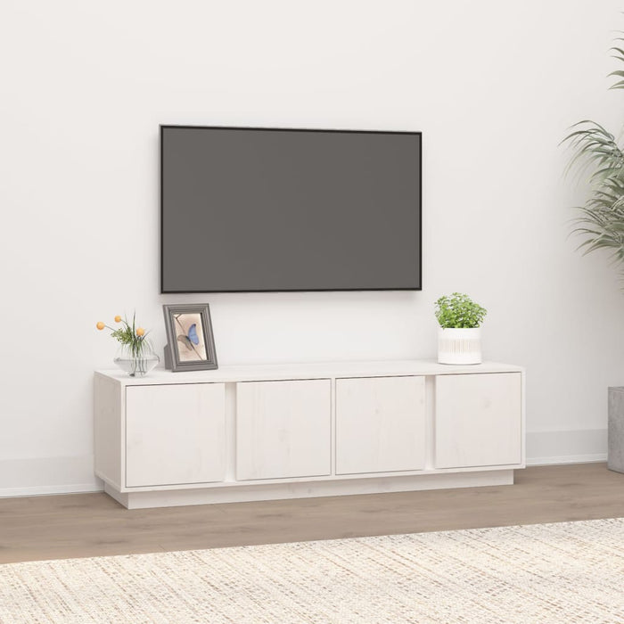 Comodă TV, alb, 140x40x40 cm, lemn masiv de pin - WALTI WALTI