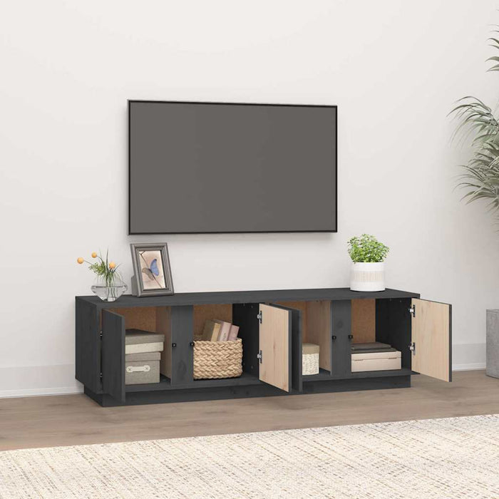 Comodă TV, gri, 140x40x40 cm, lemn masiv de pin WALTI