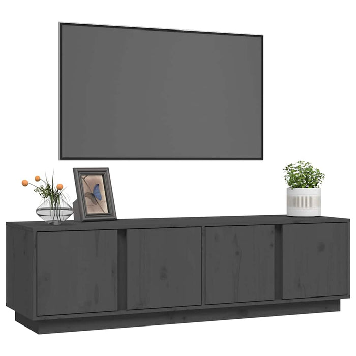 Comodă TV, gri, 140x40x40 cm, lemn masiv de pin WALTI