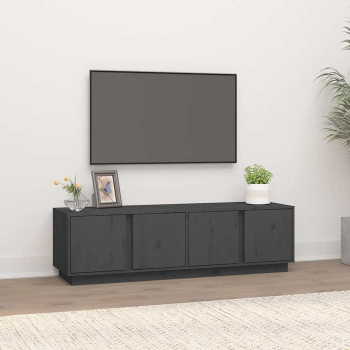 Comodă TV, gri, 140x40x40 cm, lemn masiv de pin WALTI