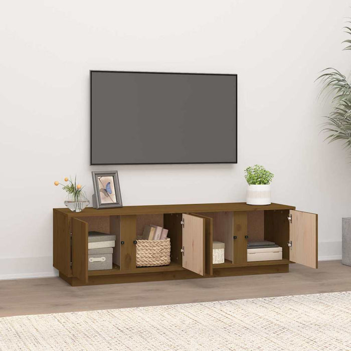 Comodă TV, maro miere, 140x40x40 cm, lemn masiv de pin WALTI