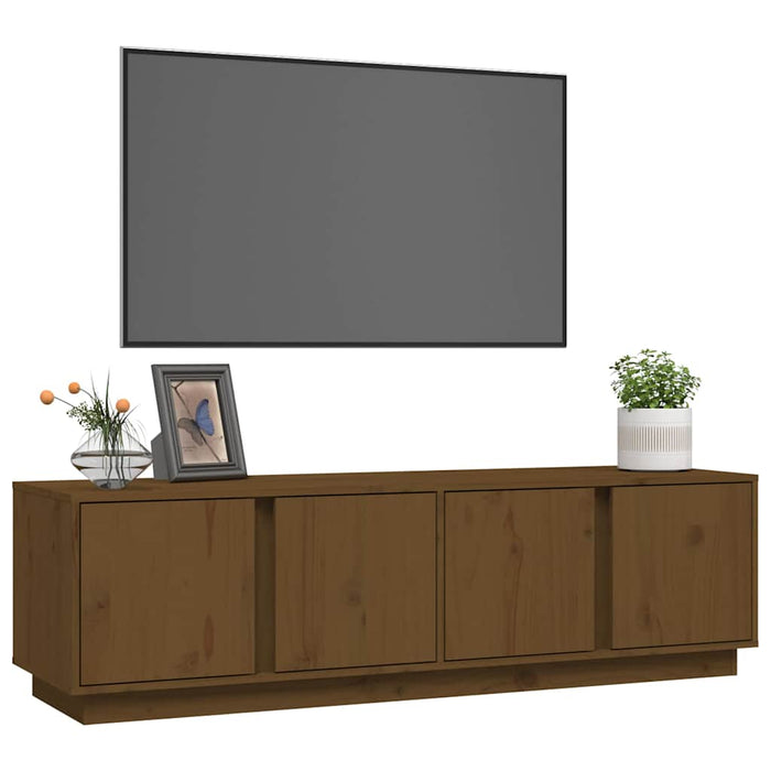 Comodă TV, maro miere, 140x40x40 cm, lemn masiv de pin WALTI