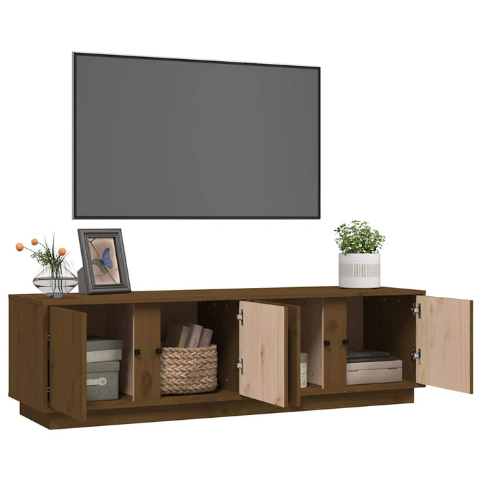 Comodă TV, maro miere, 140x40x40 cm, lemn masiv de pin WALTI