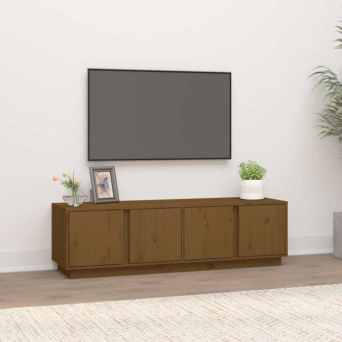 Comodă TV, maro miere, 140x40x40 cm, lemn masiv de pin WALTI